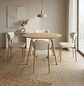 Juego de Comedor con Mesa Eames 120cm Redonda y 4 Silla Wood Lino Beige - Miniatura 1