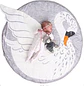 Alfombra de Bebe Redonda Diseño de Cisne Lavable - Miniatura 2