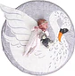 Alfombra de Bebe Redonda Diseño de Cisne Lavable - Miniatura 3