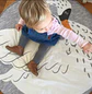 Alfombra de Bebe Redonda Diseño de Cisne Lavable - Miniatura 5