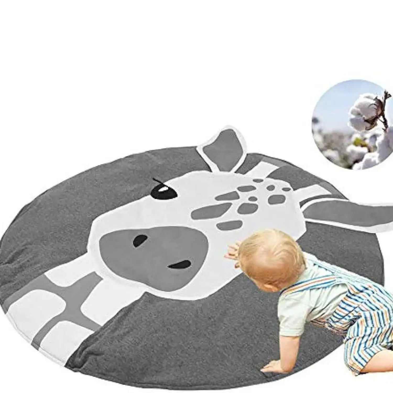 Alfombra Infantil Redonda Diseño de Jirafa de Bebe 7