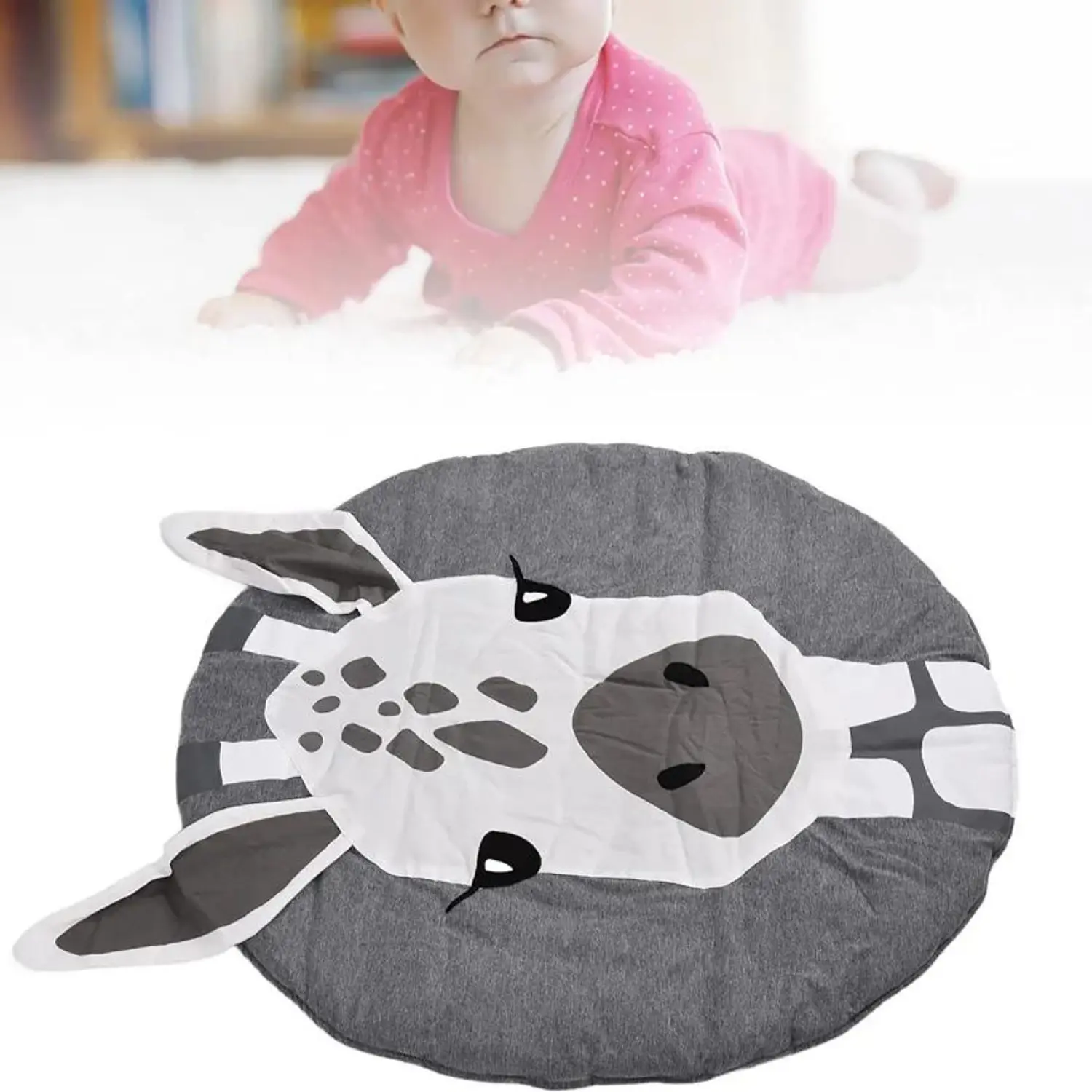 Alfombra Infantil Redonda Diseño de Jirafa de Bebe 5