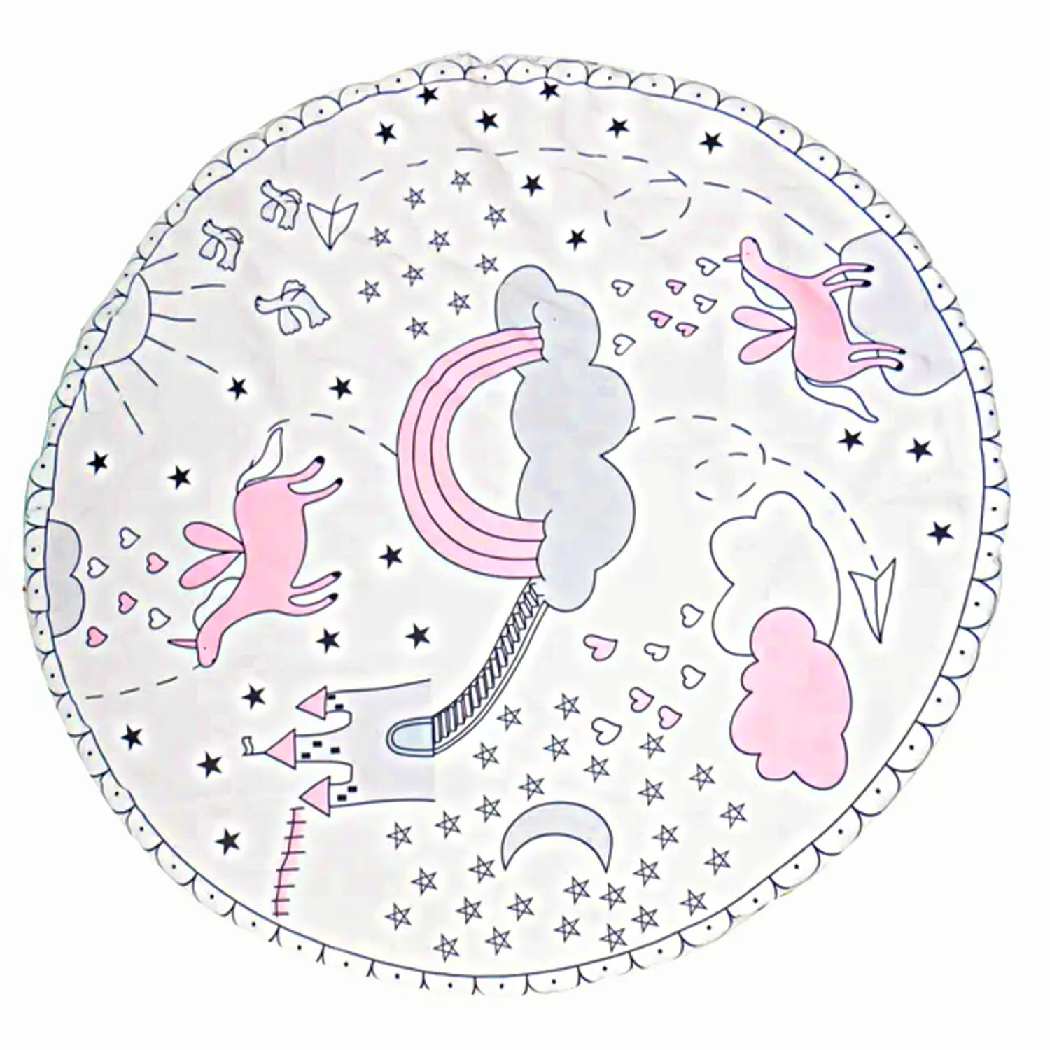 Alfombra Infantil Redonda Diseño Dibujo Animados para Bebe 5