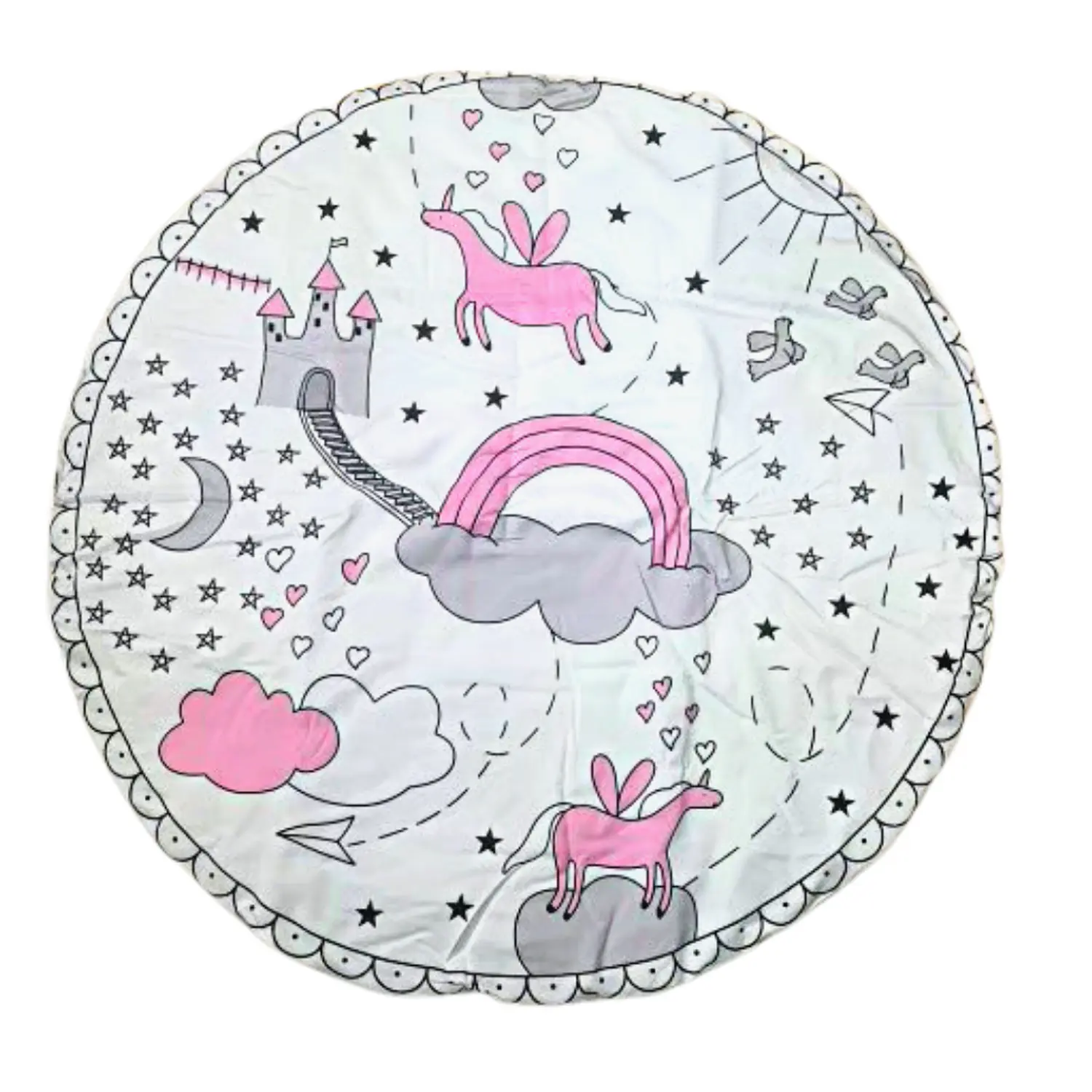 Alfombra Infantil Redonda Diseño Dibujo Animados para Bebe 3