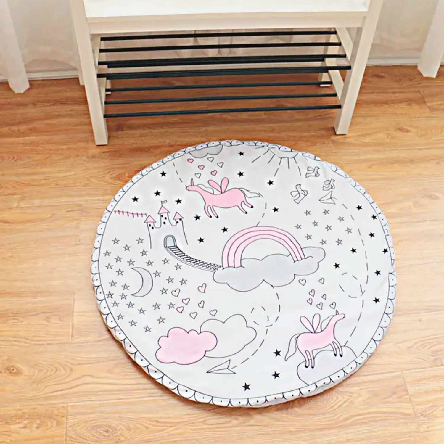 Alfombra Infantil Redonda Diseño Dibujo Animados para Bebe 1