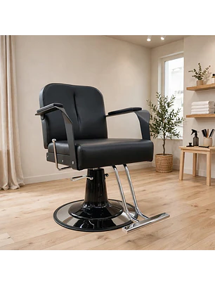 Sillón de Barbería Castilla Profesional Negro con Base Hidráulica
