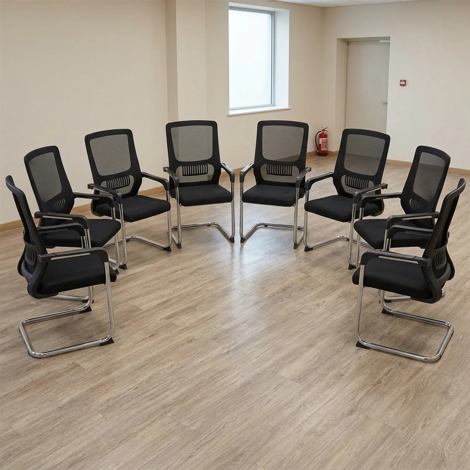 Set de 8 Silla de Visita Sofía con Respaldo de Malla y Estructura Metálica 1