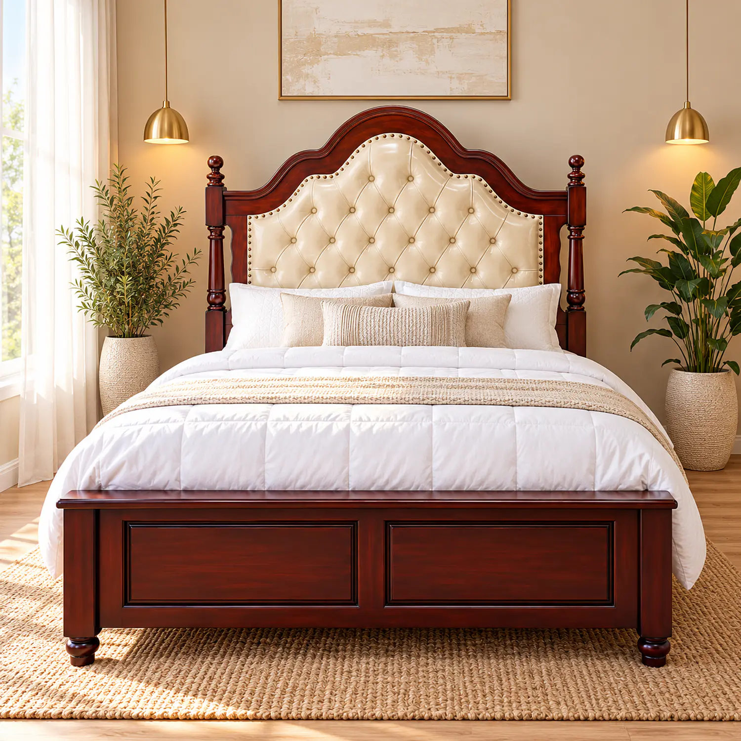 Cama de Madera Capitonné Clásica Elegante Canterbury 4