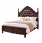 Cama King Gales Café Capitoneada de Madera Clásica Ecocuero Gales - Miniatura 4