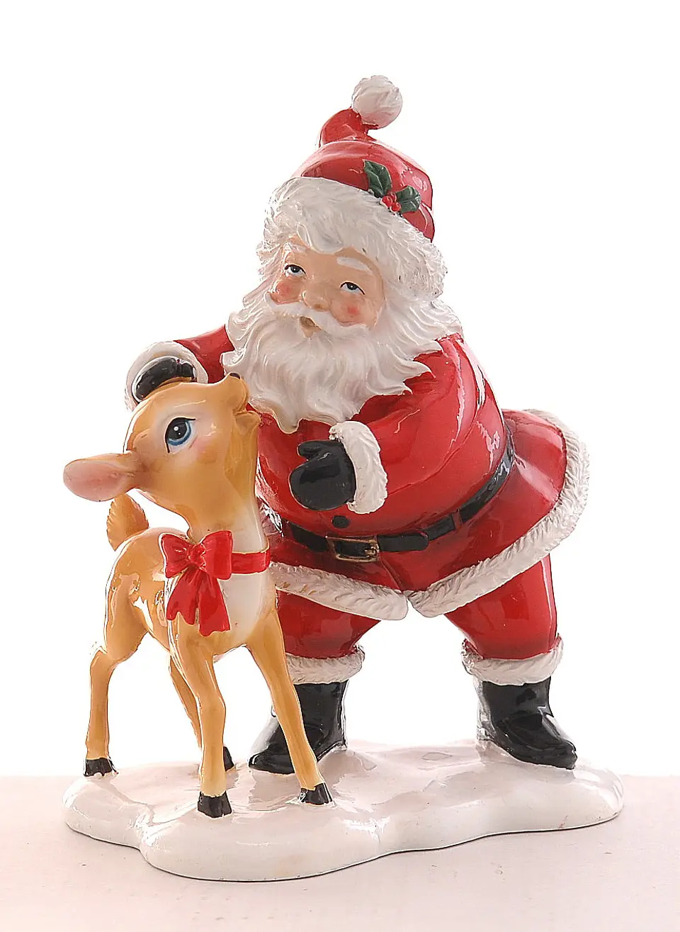 Pai Natal e Rena 20,7cm 1
