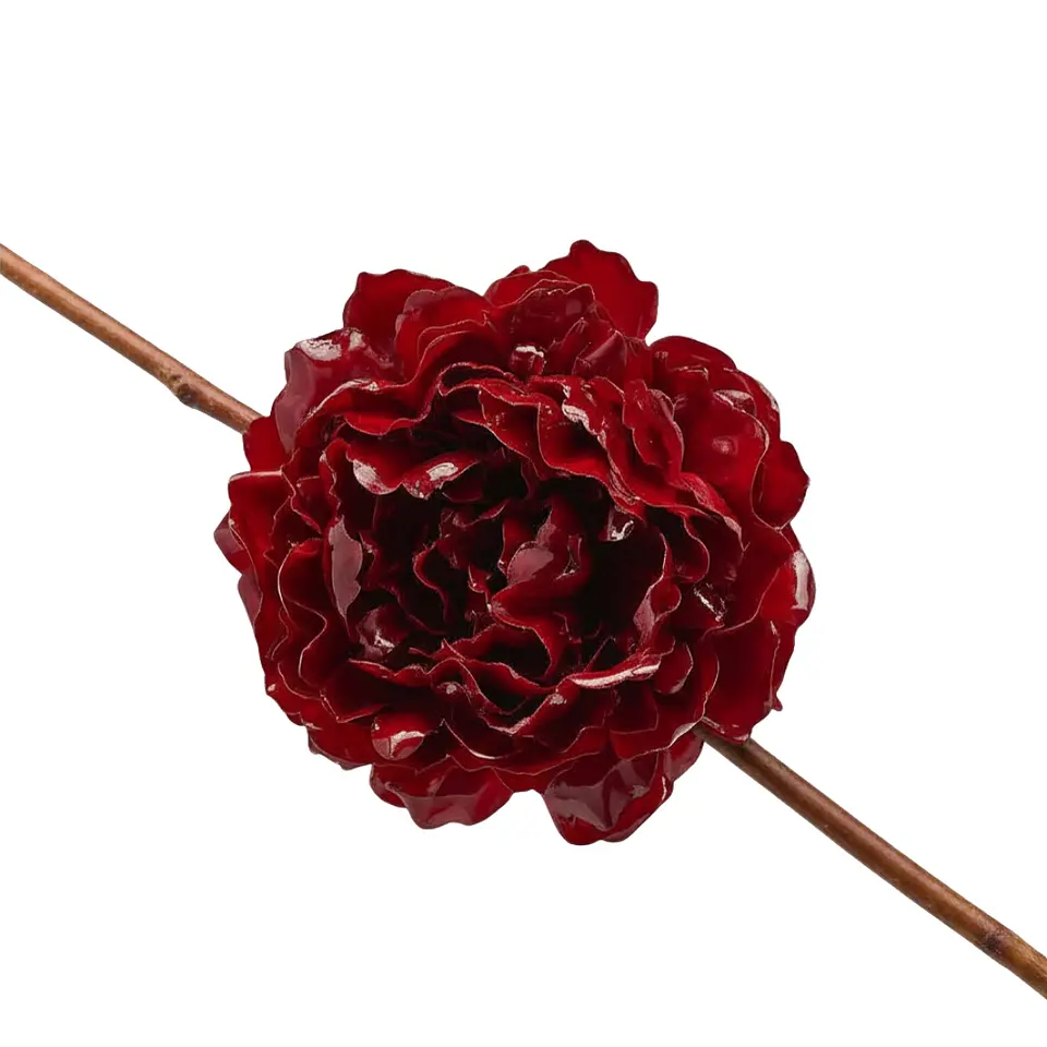 17 cm Burgundy Peony with Clip 1
