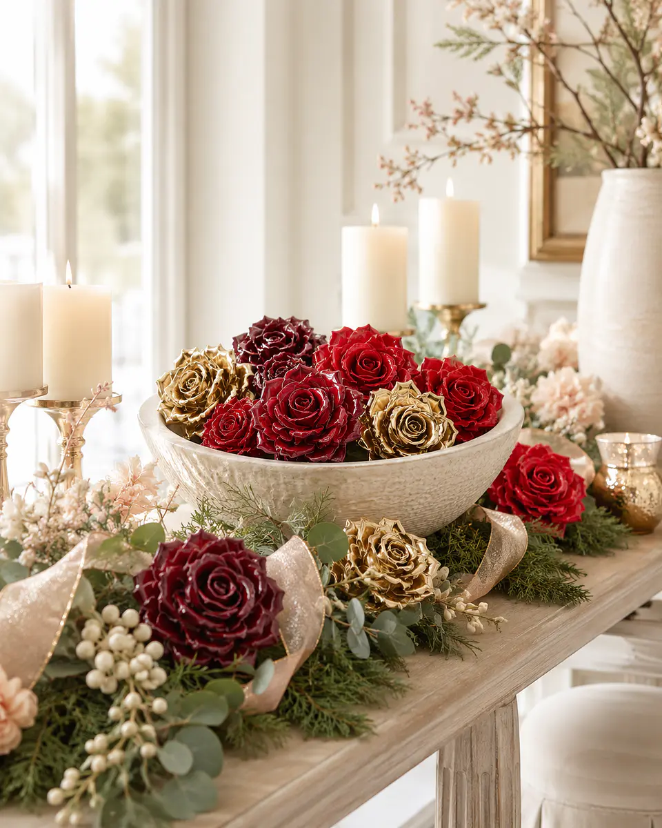 Rosa Burgundy 11cm com Clip 3