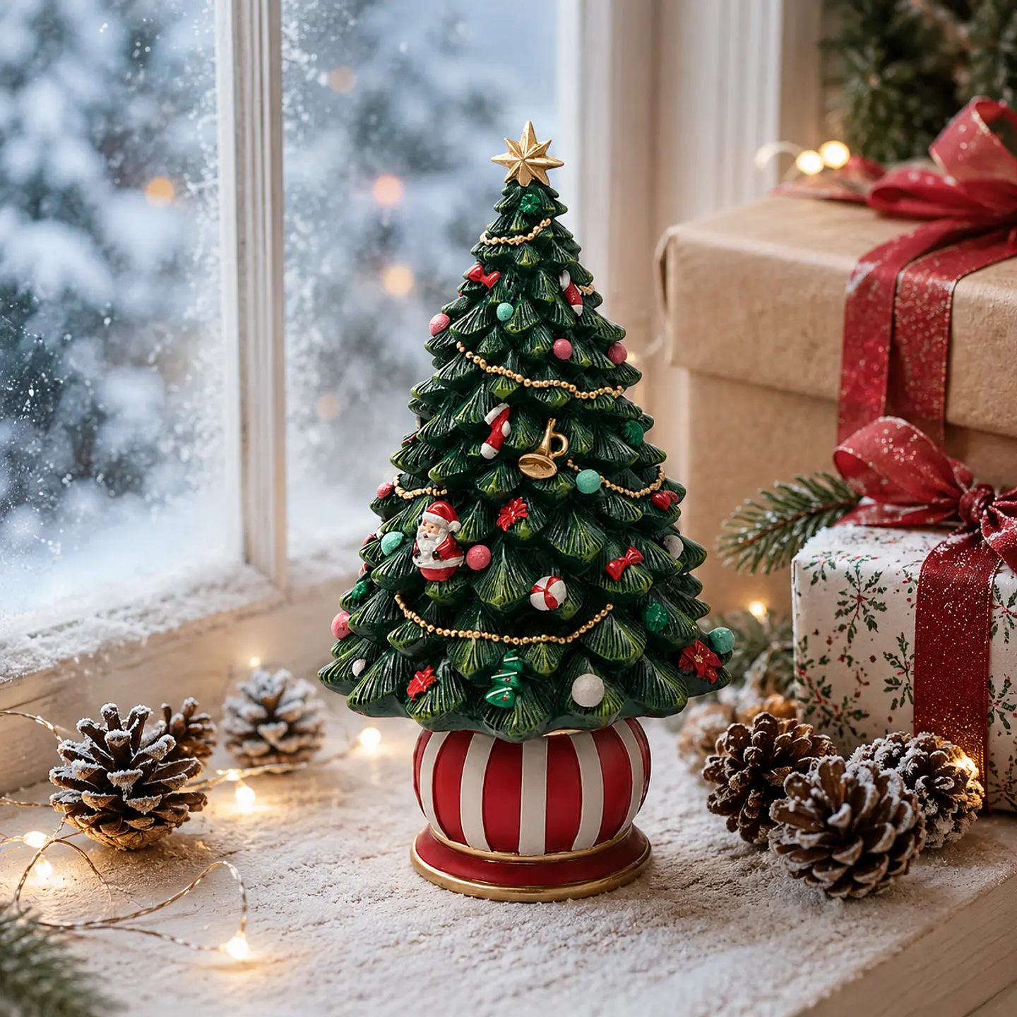 Caixa de Música Árvore de Natal 22cm 2