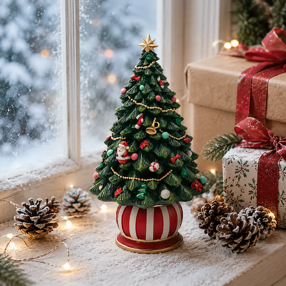 Caixa de Música Árvore de Natal 22cm 2