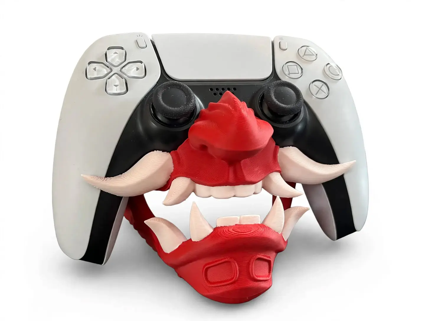 Soporte Oni Rojo para Control PS5 / Xbox - Máscara Demonio Japonesa 3D 2