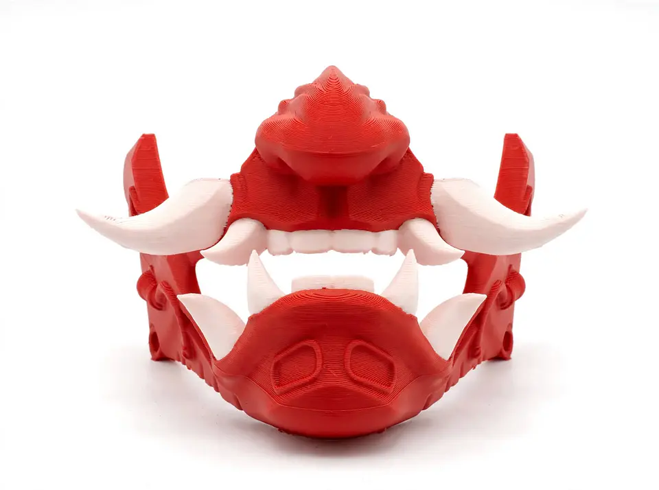 Soporte Oni Rojo para Control PS5 / Xbox - Máscara Demonio Japonesa 3D 3