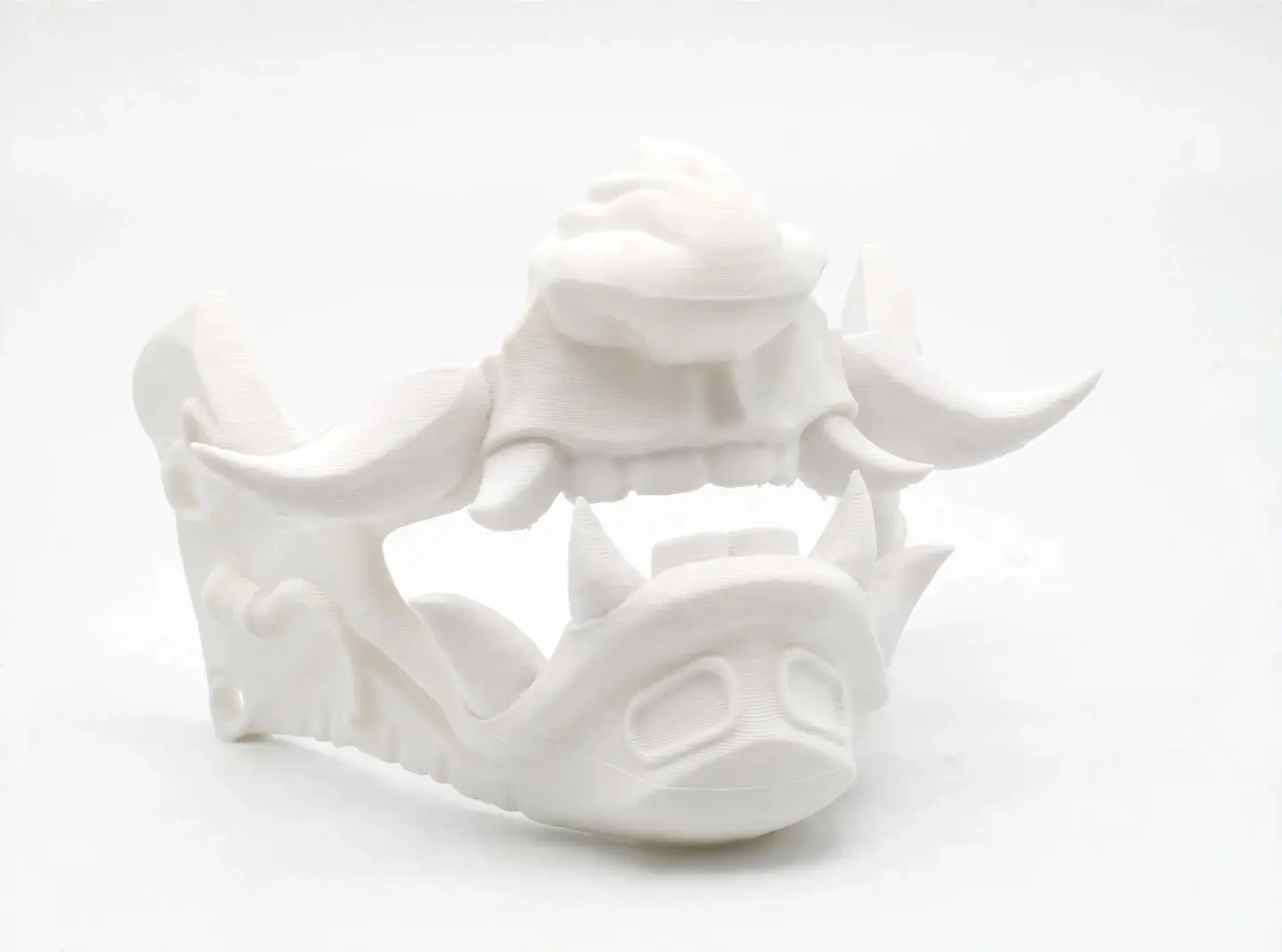 Soporte Oni Blanco para Control PS5 / Xbox - Máscara Demonio Japonesa 3D 3
