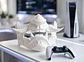Soporte Oni Blanco para Control PS5 / Xbox - Máscara Demonio Japonesa 3D - Miniatura 1
