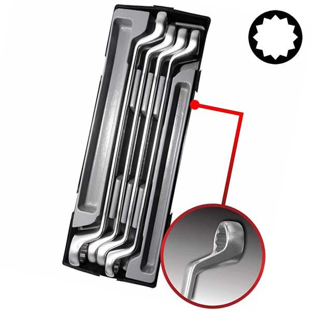 Juego de Llaves Corona Force T5044 – 4 Piezas de 23 a 32 mm en Cromo Vanadio Profesional 1