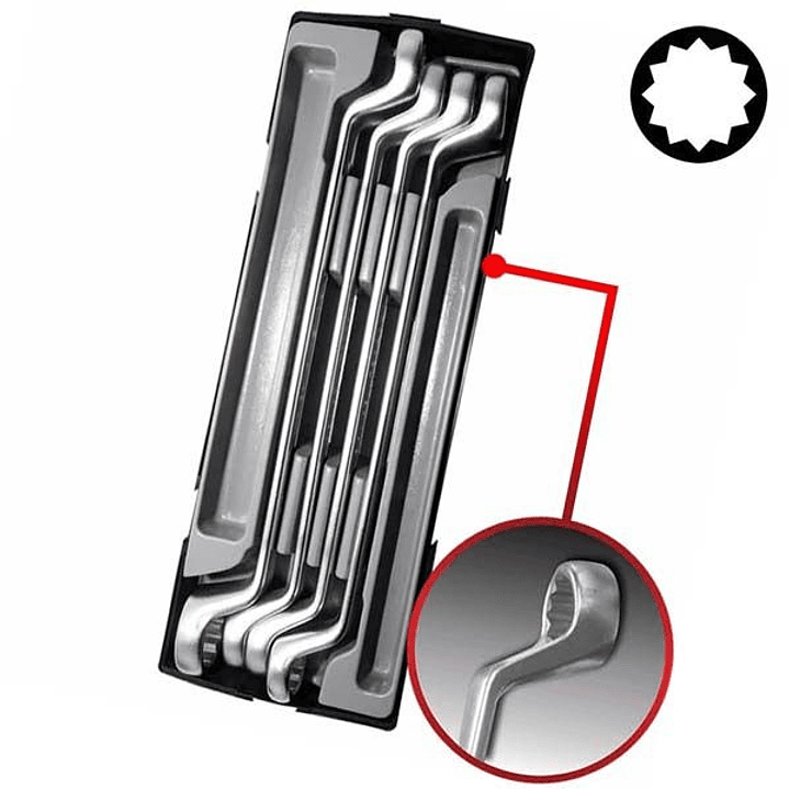 Juego de Llaves Corona Force T5044 – 4 Piezas de 23 a 32 mm en Cromo Vanadio Profesional 1