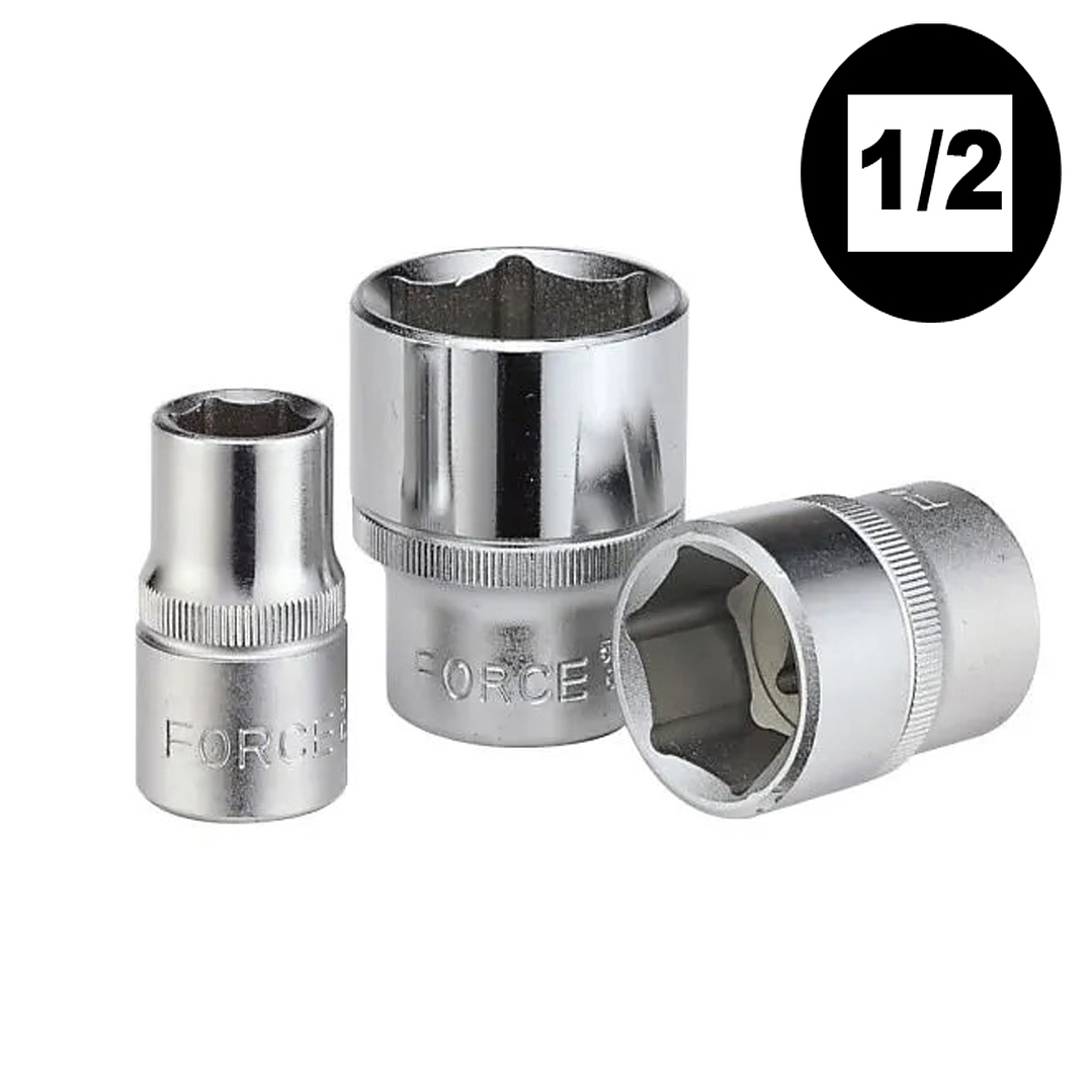 Dado Hexagonal Corto Mando de 1/2 de 1/4 a 1.1/4 en pulgadas Marca Force 1