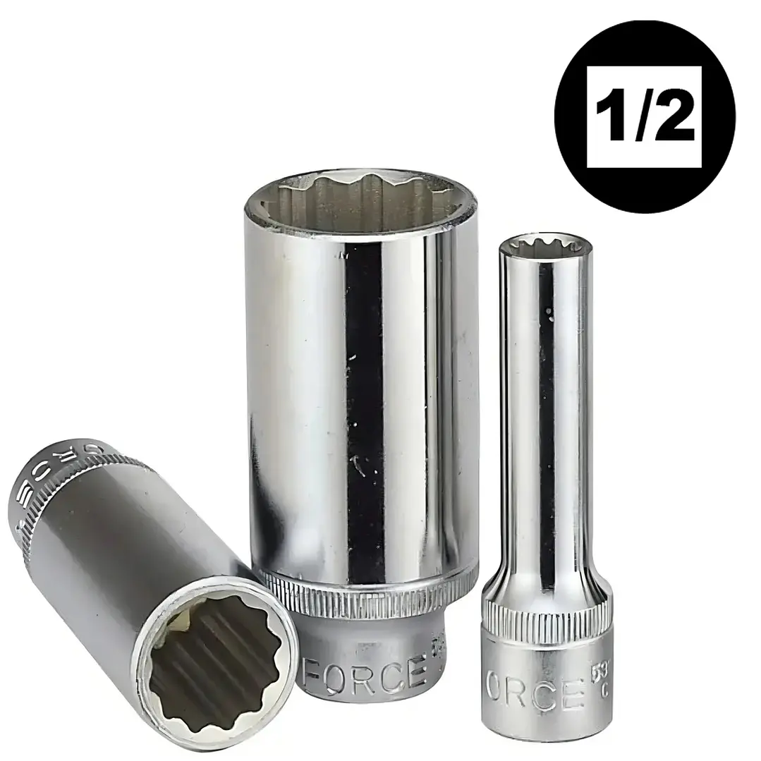 Dado Poligonal largo mando de 1/2 de 10 a 30 mm marca force 1