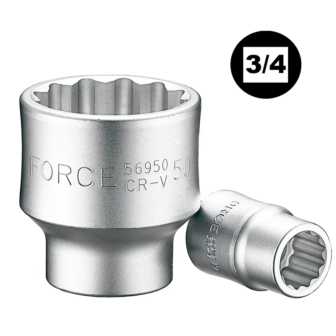 Dado Poligonal corto mando de 3/4 de 19 a 60 mm marca force 1