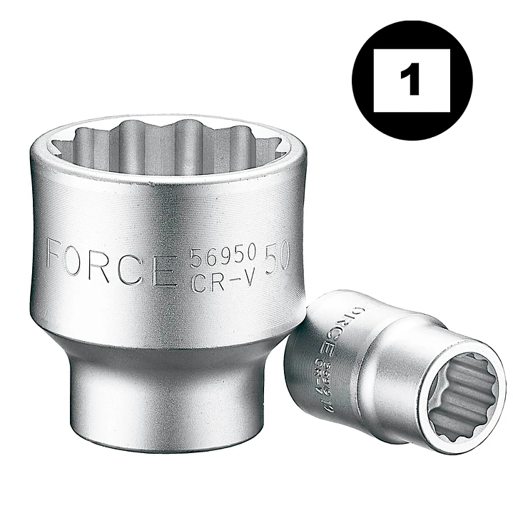 Dado Poligonal corto mando de 1 de 2.3/16 a 2.1/2 en pulgadas  marca force 1