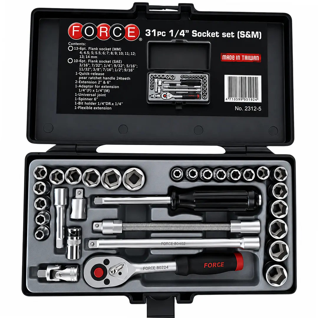 Juego de Dados FORCE 2312-5 Mando De 1/4