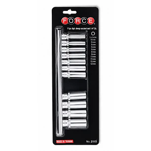 Juego de Dados Largos FORCE 21115 1/4