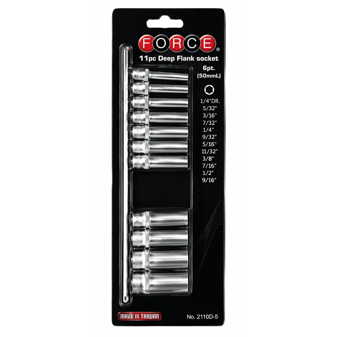 Juego de Dados Largos FORCE 21110D-5 1/4