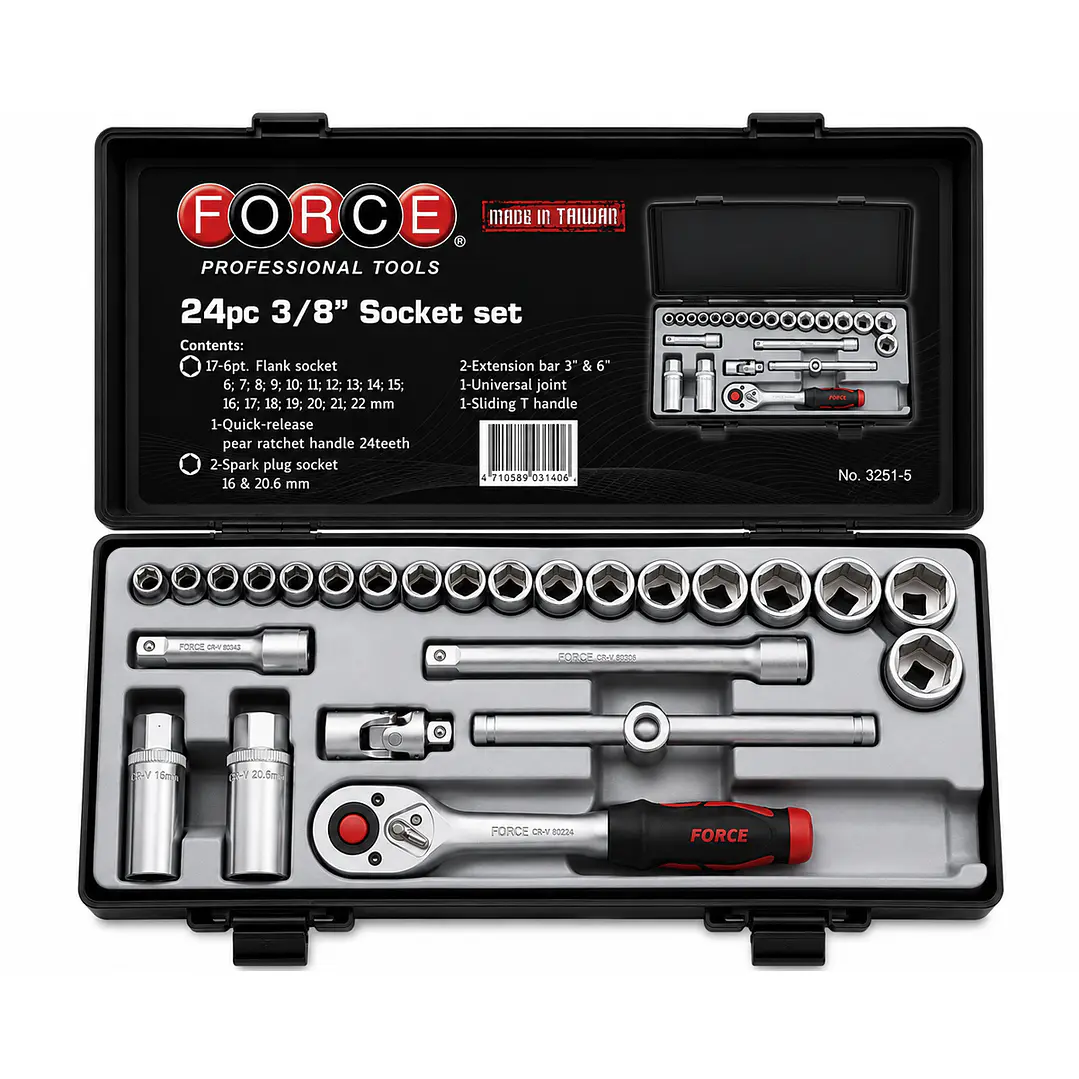 Juego de Dados FORCE 3251-5 3/8