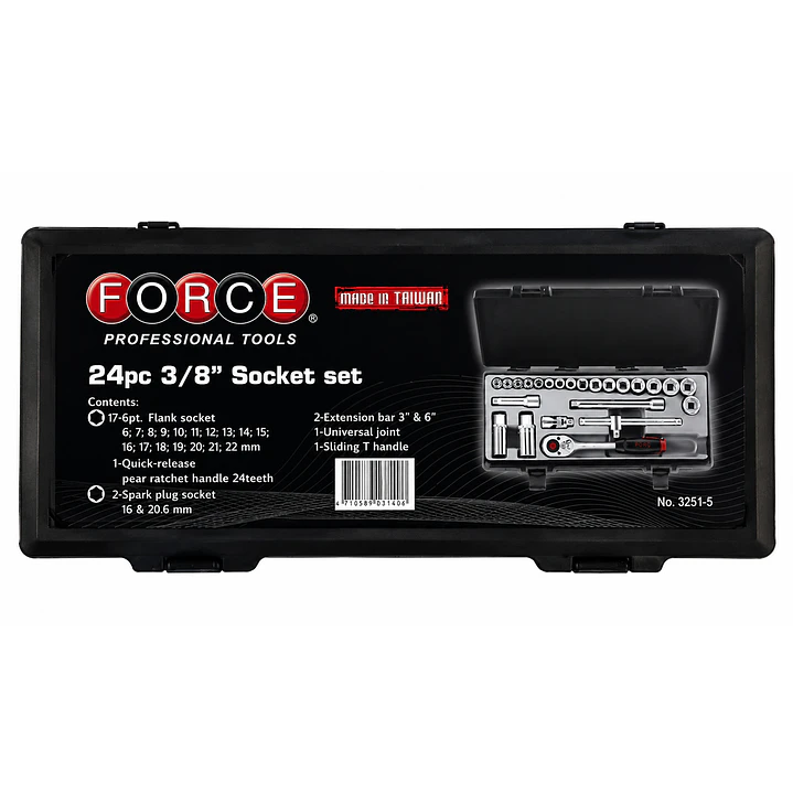Juego de Dados FORCE 3251-5 3/8
