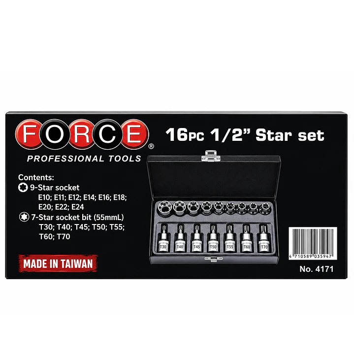 Juego de Dados Torx Macho y Hembra FORCE 4171 1/2
