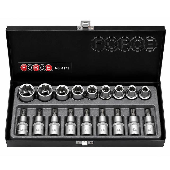 Juego de Dados Torx Macho y Hembra FORCE 4171 1/2