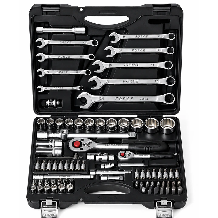 Juego de Dados y Llaves FORCE 4821-9 1/4