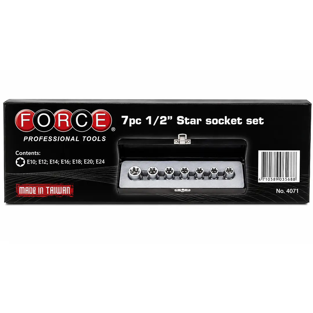 Juego de Dados Torx Hembra FORCE 4071 1/2