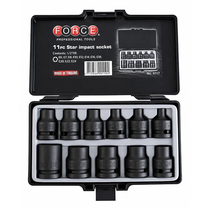 Juego de Dados Torx Hembra de Impacto FORCE 4117 1/2