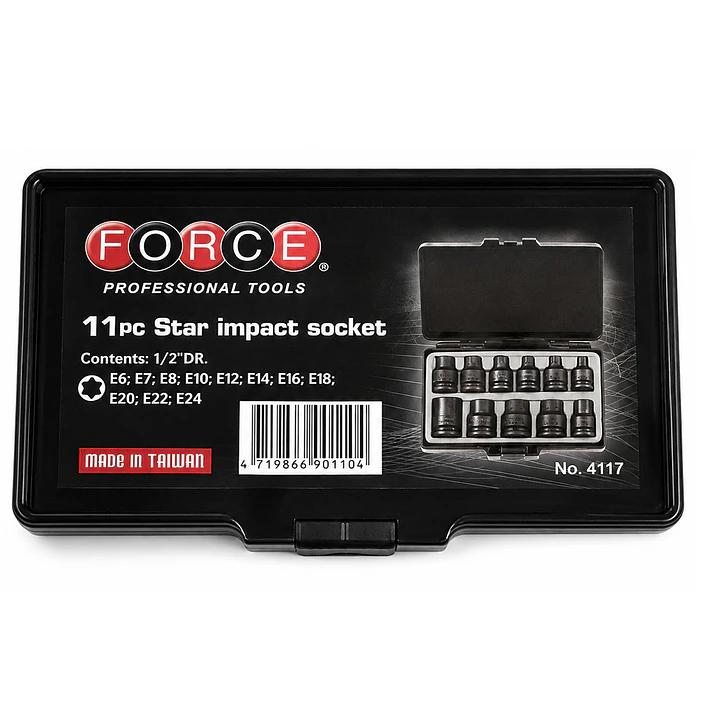 Juego de Dados Torx Hembra de Impacto FORCE 4117 1/2