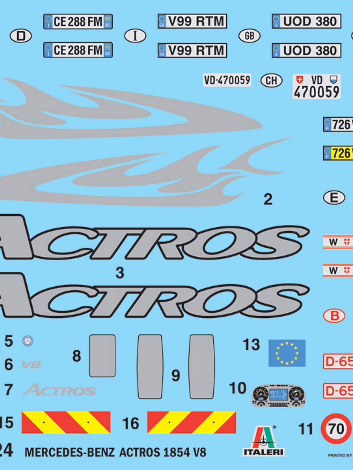 Mercedes Benz Actros 1854 LS V8 Italeri Model Kit # 3824 4