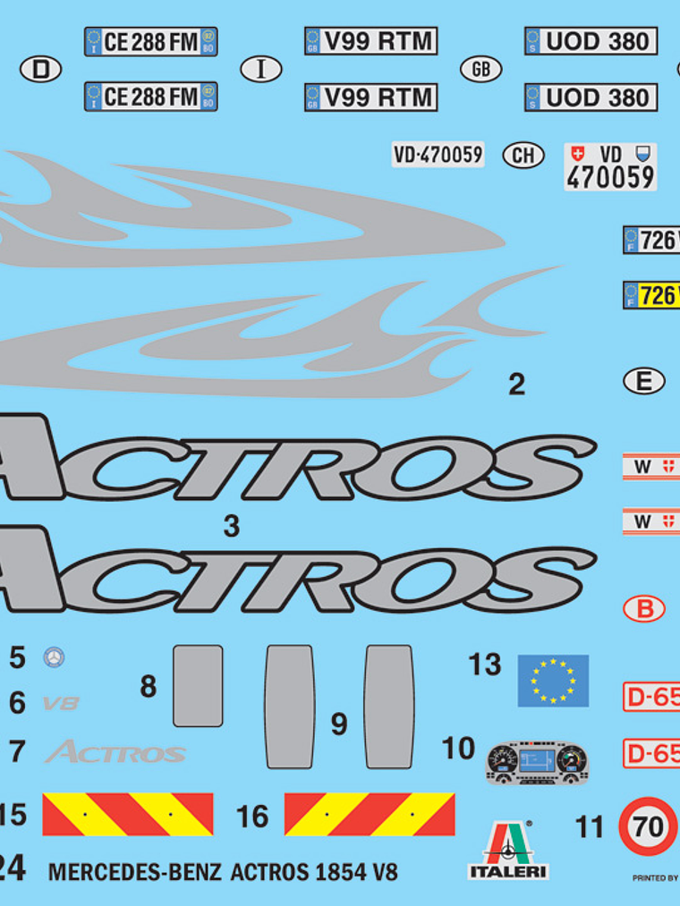 Mercedes Benz Actros 1854 LS V8 Italeri Model Kit # 3824 4