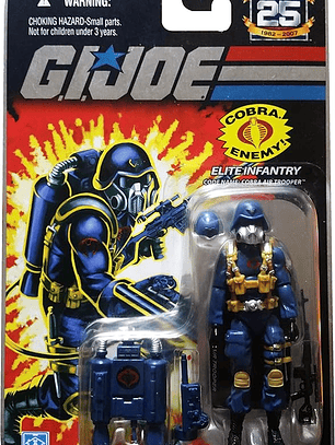 G.I. JOE Hasbro 25th Anniversary 3 3/4 Wave 4 Action Figure Cobra Air Trooper [Elite Infantry] by G. I. Joe