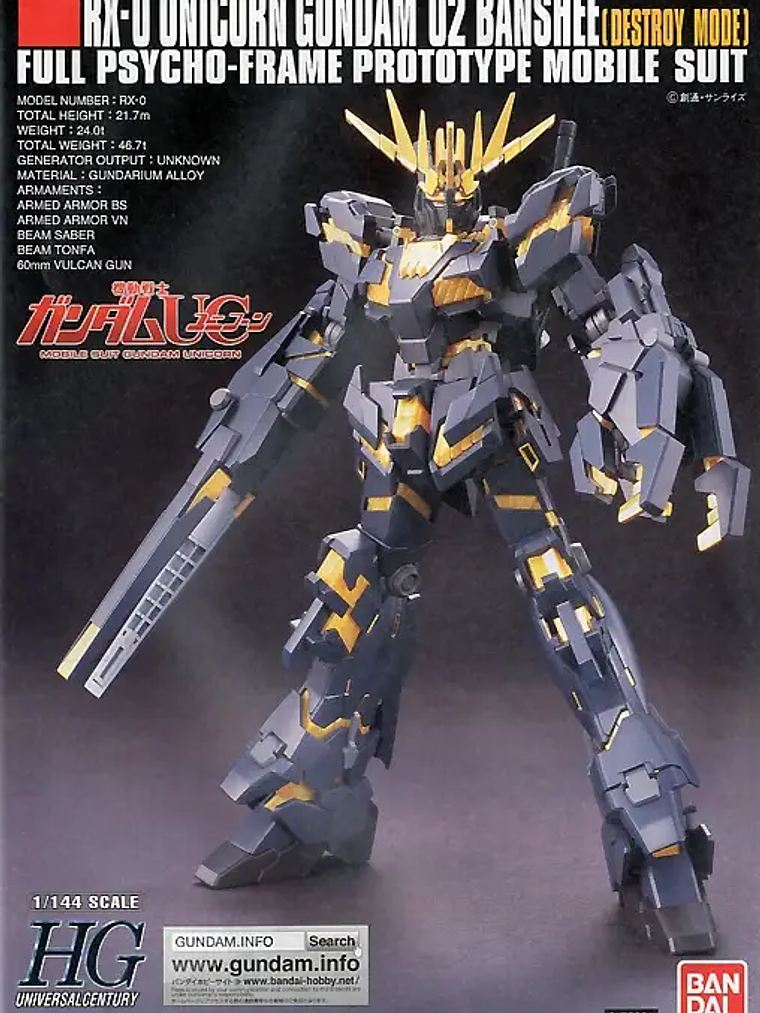 1/144 HGUC RX-0 Unicorn Gundam 02 Banshee (Destroy Mode) 3