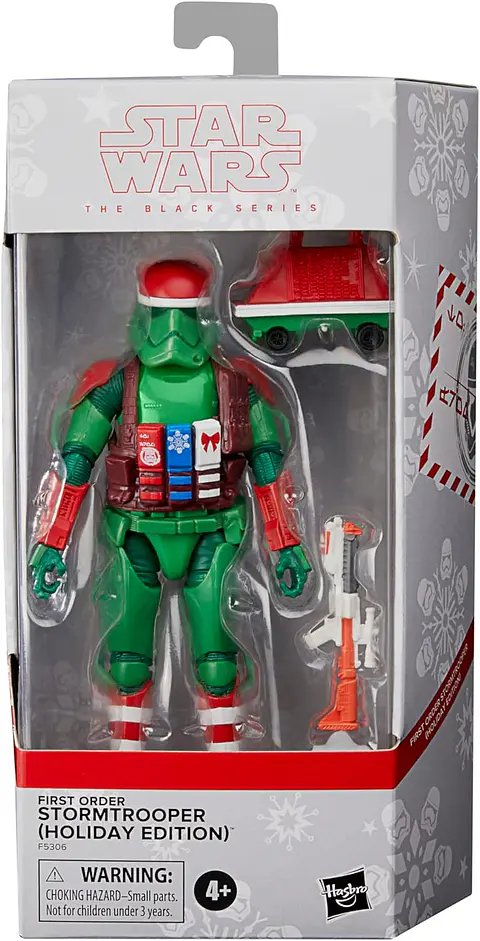 Hasbro Star Wars Star Wars The Black Series, First Order Stormtrooper (Holiday Edition) y droide ratón, Figuras de Las Fiestas