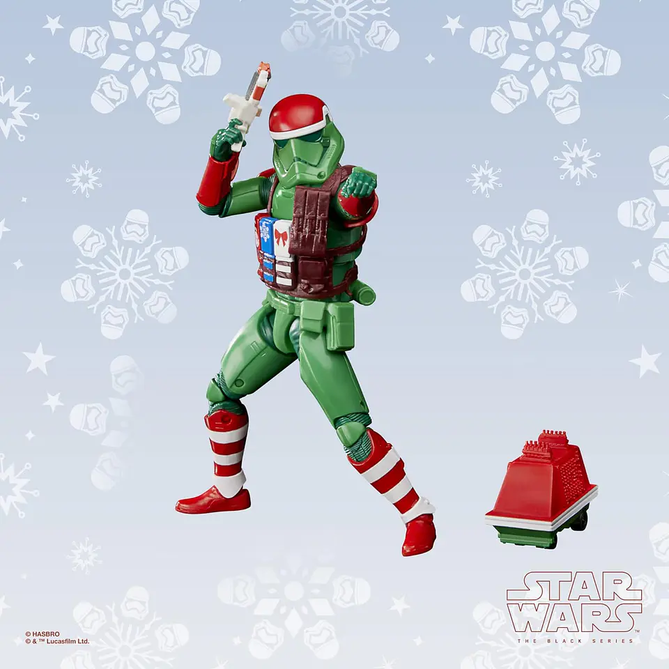 Hasbro Star Wars Star Wars The Black Series, First Order Stormtrooper (Holiday Edition) y droide ratón, Figuras de Las Fiestas 3