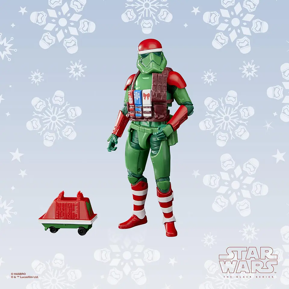 Hasbro Star Wars Star Wars The Black Series, First Order Stormtrooper (Holiday Edition) y droide ratón, Figuras de Las Fiestas 4