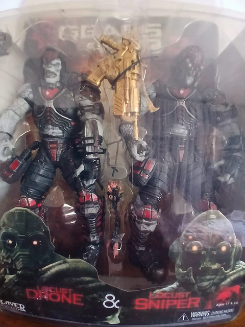 NECA Gears of War Locust Drone & Sniper Sellado – Figura Coleccionista Premium 7” – Original, Rara y Descontinuada – Gaming Collectibles