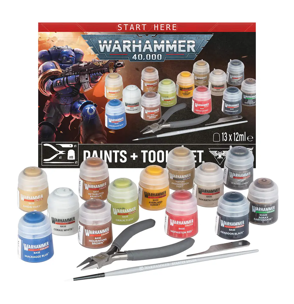Warhammer 40,000: Paints + Tools Set (Set de Pinturas y Herramientas) 1