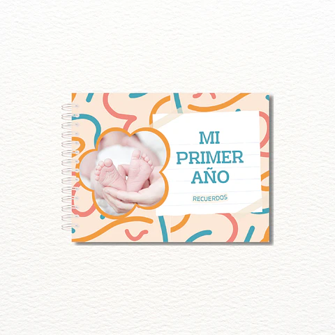 Libro Recuerdos Mi Primer Año Personalizado Beige 27x19cm
