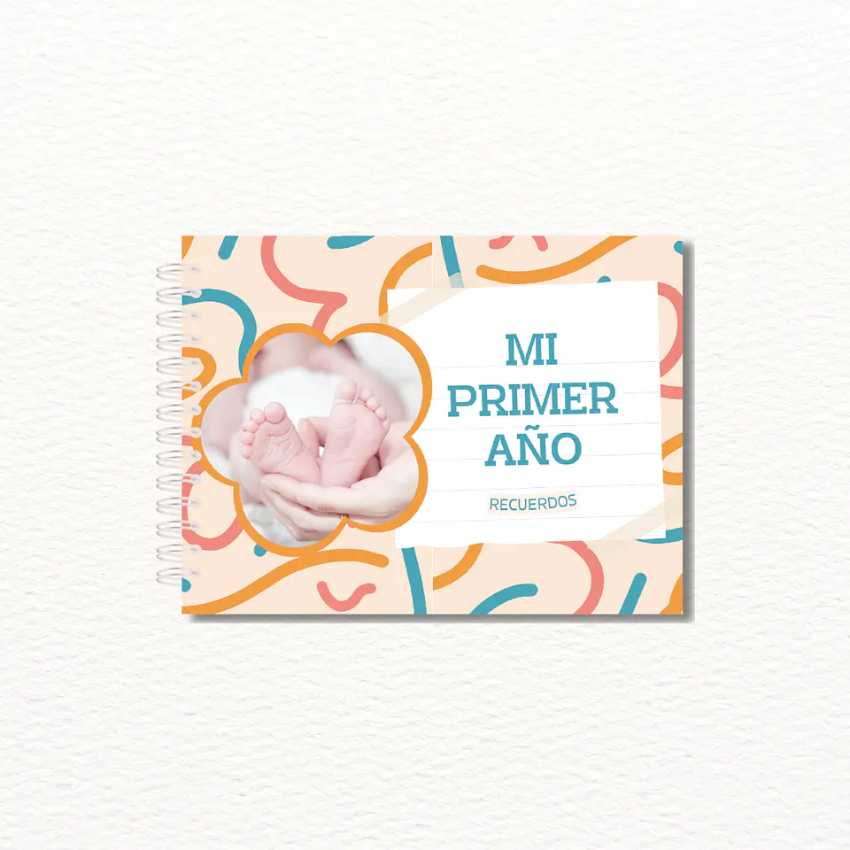 Libro Recuerdos Mi Primer Año Personalizado Beige 27x19cm 1